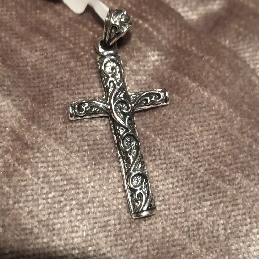 Antique Style Swirl Cross Sterling Silver - Picture 3 of 11